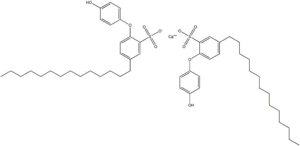 Bis(4'-hydroxy-4-tetradecyl[oxybisbenzene]-2-sulfonic acid)calcium salt Struktur