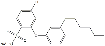 5-Hydroxy-3'-hexyl[oxybisbenzene]-2-sulfonic acid sodium salt Struktur