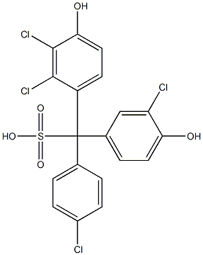 (4-Chlorophenyl)(3-chloro-4-hydroxyphenyl)(2,3-dichloro-4-hydroxyphenyl)methanesulfonic acid Struktur