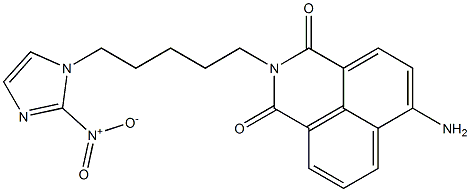 6-Amino-2-[5-(2-nitro-1H-imidazole-1-yl)pentyl]-1H-benzo[de]isoquinoline-1,3(2H)-dione Struktur