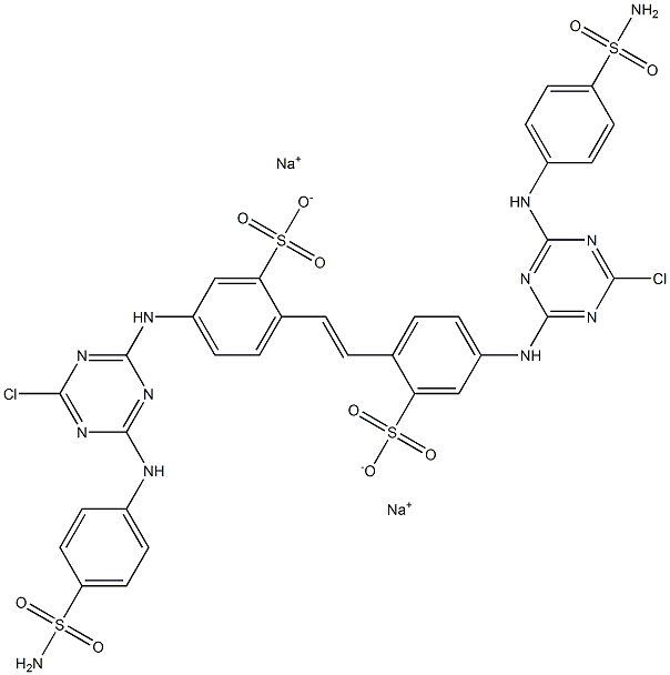 4,4'-Bis[4-chloro-6-(p-sulfamoylanilino)-1,3,5-triazin-2-ylamino]-2,2'-stilbenedisulfonic acid disodium salt Struktur