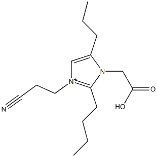 3-(2-Cyanoethyl)-2-butyl-5-propyl-1-(carboxymethyl)-1H-imidazol-3-ium Struktur