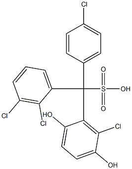 (4-Chlorophenyl)(2,3-dichlorophenyl)(6-chloro-2,5-dihydroxyphenyl)methanesulfonic acid Struktur