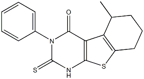 1,2,5,6,7,8-Hexahydro-3-phenyl-5-methyl-2-thioxo[1]benzothieno[2,3-d]pyrimidin-4(3H)-one Struktur