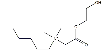 N-[(2-Hydroxyethoxy)carbonylmethyl]-N,N-dimethyl-1-hexanaminium Struktur