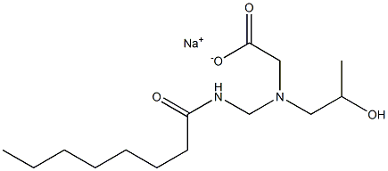 N-(2-Hydroxypropyl)-N-(octanoylaminomethyl)glycine sodium salt Struktur