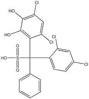 (2,4-Dichlorophenyl)(2,4-dichloro-5,6-dihydroxyphenyl)phenylmethanesulfonic acid Struktur