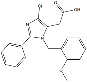 4-Chloro-1-(2-methoxybenzyl)-2-(phenyl)-1H-imidazole-5-acetic acid Struktur