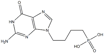 4-[(2-Amino-1,6-dihydro-6-oxo-9H-purin)-9-yl]butylphosphonic acid Struktur