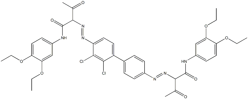 4,4'-Bis[[1-(3,4-diethoxyphenylamino)-1,3-dioxobutan-2-yl]azo]-2,3-dichloro-1,1'-biphenyl Struktur