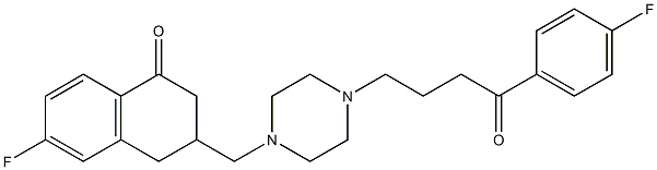 6-Fluoro-3-[[4-[4-(4-fluorophenyl)-4-oxobutyl]-1-piperazinyl]methyl]-3,4-dihydronaphthalen-1(2H)-one Struktur