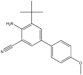 4-Amino-5-tert-butyl-4'-methoxybiphenyl-3-carbonitrile Struktur