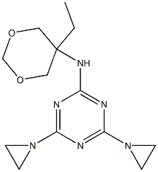 5-[[4,6-Bis(1-aziridinyl)-1,3,5-triazin-2-yl]amino]-5-ethyl-1,3-dioxane Struktur