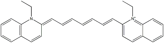 2-[7-(1-Ethyl-1,2-dihydroquinoline-2-ylidene)-1,3,5-heptatrienyl]-1-ethylquinolinium Struktur