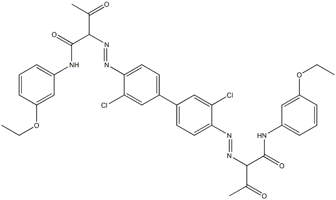 4,4'-Bis[[1-(3-ethoxyphenylamino)-1,3-dioxobutan-2-yl]azo]-3,3'-dichloro-1,1'-biphenyl Struktur