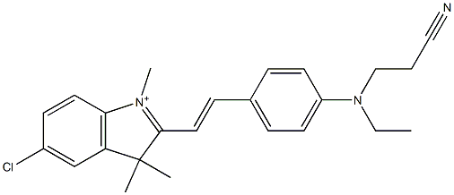 5-Chloro-2-[2-[4-[(2-cyanoethyl)ethylamino]phenyl]ethenyl]-1,3,3-trimethyl-3H-indol-1-ium Struktur