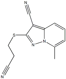 2-[(2-Cyanoethyl)thio]-7-methylpyrazolo[1,5-a]pyridine-3-carbonitrile Struktur