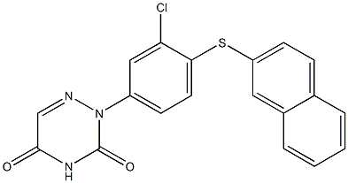 2-[3-Chloro-4-(2-naphthalenylthio)phenyl]-1,2,4-triazine-3,5(2H,4H)-dione Struktur