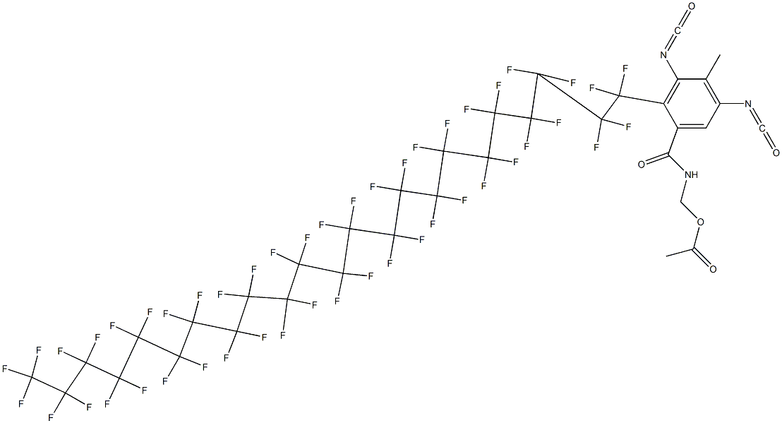 N-(Acetyloxymethyl)-2-(heptatetracontafluorotricosyl)-3,5-diisocyanato-4-methylbenzamide Struktur