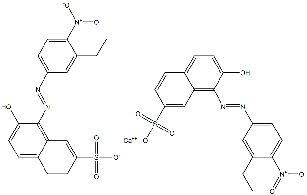 Bis[1-[(3-ethyl-4-nitrophenyl)azo]-2-hydroxy-7-naphthalenesulfonic acid]calcium salt Struktur