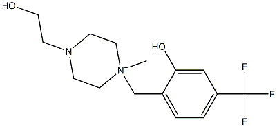 1-[2-Hydroxy-4-(trifluoromethyl)benzyl]-4-(2-hydroxyethyl)-1-methylpiperazin-1-ium Struktur