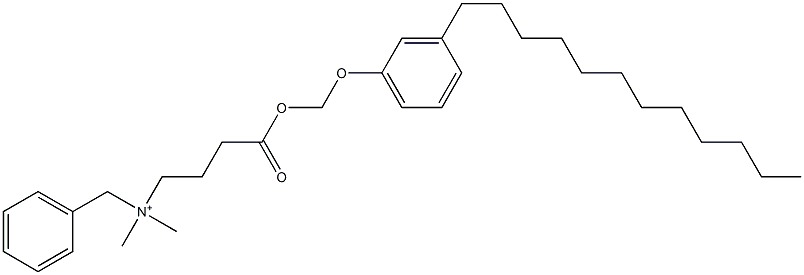 N,N-Dimethyl-N-benzyl-N-[3-[[(3-dodecylphenyloxy)methyl]oxycarbonyl]propyl]aminium Struktur