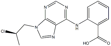 2-[[9-[(R)-2-Chloropropyl]-9H-purin-6-yl]amino]benzoic acid Struktur