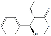 (2S,3S)-2-(Methylthio)-3-hydroxy-3-phenylpropanoic acid methyl ester Struktur