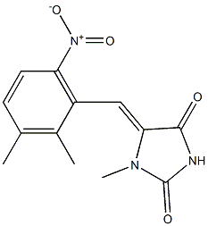 1-Methyl-5-[2,3-dimethyl-6-nitrobenzylidene]imidazolidine-2,4-dione Struktur