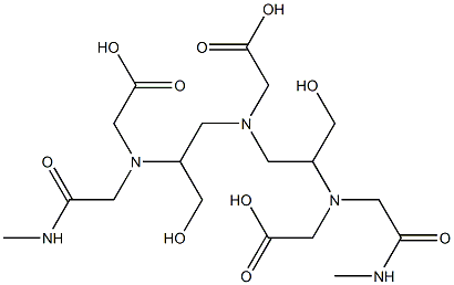 6-Carboxymethyl-4,8-bis(hydroxymethyl)-3,9-bis(methylcarbamoylmethyl)-3,6,9-triazaundecanedioic acid Struktur