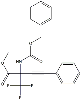 2-(Benzyloxycarbonylamino)-2-trifluoromethyl-4-phenyl-3-butynoic acid methyl ester Struktur