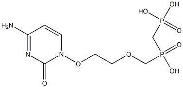 1-[2-[[Hydroxy(phosphonomethyl)phosphinyl]methoxy]ethoxy]cytosine Struktur