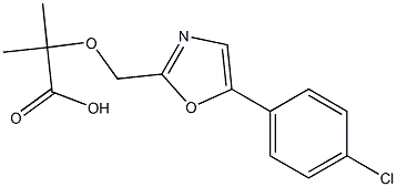 2-[[5-(4-Chlorophenyl)-2-oxazolyl]methoxy]-2-methylpropionic acid Struktur