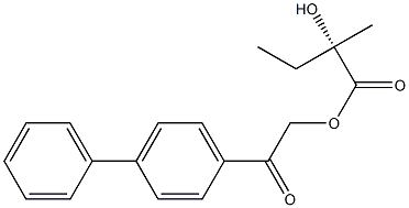 [S,(+)]-2-Hydroxy-2-methylbutyric acid p-phenylphenacyl ester Struktur