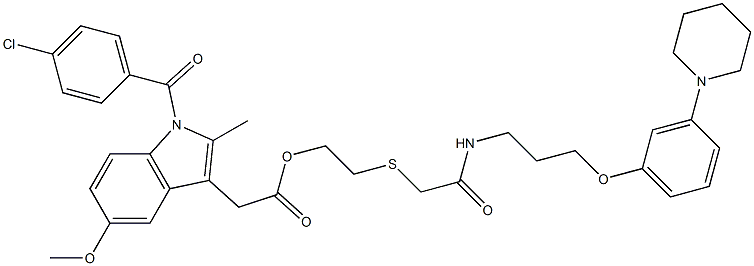 1-(4-Chlorobenzoyl)-5-methoxy-2-methyl-1H-indole-3-acetic acid 2-[2-[3-[3-(piperidin-1-yl)phenoxy]propylamino]-2-oxoethylthio]ethyl ester Struktur