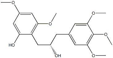 [S,(-)]-1-(2-Hydroxy-4,6-dimethoxyphenyl)-3-(3,4,5-trimethoxyphenyl)-2-propanol Struktur