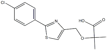 2-[[2-(4-Chlorophenyl)-4-thiazolyl]methoxy]-2-methylpropionic acid Struktur