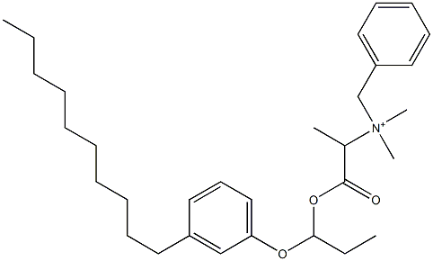 N,N-Dimethyl-N-benzyl-N-[1-[[1-(3-decylphenyloxy)propyl]oxycarbonyl]ethyl]aminium Struktur