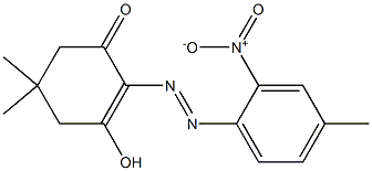 3-Hydroxy-2-[(2-nitro-4-methylphenyl)azo]-5,5-dimethyl-2-cyclohexen-1-one Struktur