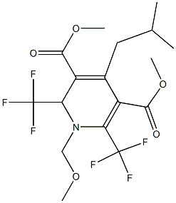 1,2-Dihydro-2,6-bis(trifluoromethyl)-4-(2-methylpropyl)-1-methoxymethyl-3,5-pyridinedicarboxylic acid dimethyl ester Struktur