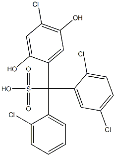 (2-Chlorophenyl)(2,5-dichlorophenyl)(4-chloro-2,5-dihydroxyphenyl)methanesulfonic acid Struktur