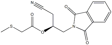 (Methylthio)acetic acid (S)-1-(cyanomethyl)-2-[(1,3-dihydro-1,3-dioxo-2H-isoindol)-2-yl]ethyl ester Struktur