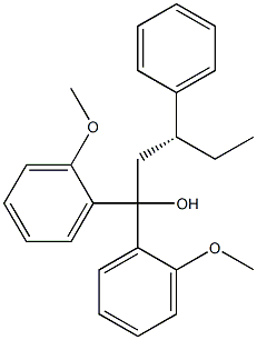 [R,(-)]-1,1-Bis(o-methoxyphenyl)-3-phenyl-1-pentanol Struktur