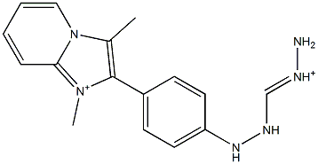 1,3-Dimethyl-2-[4-[2-(aminoiminiomethyl)hydrazino]phenyl]imidazo[1,2-a]pyridin-1-ium Struktur