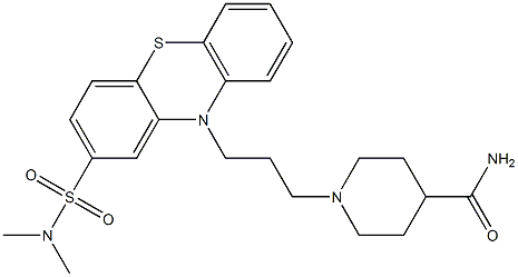 1-[3-[2-(Dimethylaminosulfonyl)-10H-phenothiazin-10-yl]propyl]piperidine-4-carboxamide Struktur