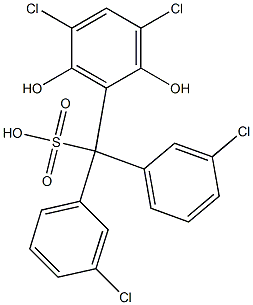 (3,5-Dichloro-2,6-dihydroxyphenyl)bis(3-chlorophenyl)methanesulfonic acid Struktur