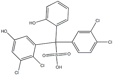 (3,4-Dichlorophenyl)(2,3-dichloro-5-hydroxyphenyl)(2-hydroxyphenyl)methanesulfonic acid Struktur