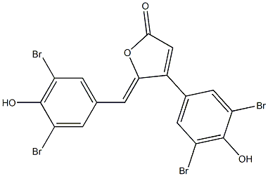 (5Z)-4-(3,5-Dibromo-4-hydroxyphenyl)-5-(3,5-dibromo-4-hydroxybenzylidene)furan-2(5H)-one Struktur