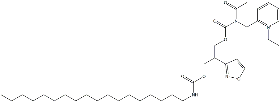 1-Ethyl-2-[[N-acetyl-N-[[2-(isoxazol-3-yl)-3-(octadecylcarbamoyloxy)propoxy]carbonyl]amino]methyl]pyridinium Struktur