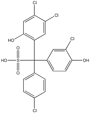 (4-Chlorophenyl)(3-chloro-4-hydroxyphenyl)(3,4-dichloro-6-hydroxyphenyl)methanesulfonic acid Struktur